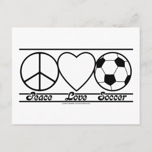 Peace Love and Soccer Postcard