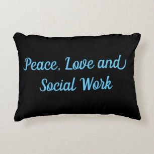 Peace, Love and Social Work Decorative Cushion