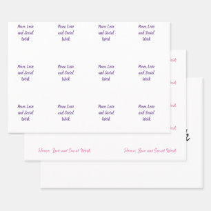 Peace, Love and Social Work Wrapping Paper Sheet