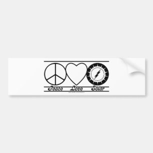 Peace Love and Solar Bumper Sticker