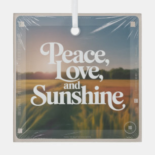 Peace, Love, And Sunshine Glass Tree Decoration