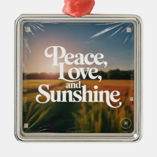 Peace, Love, And Sunshine Metal Tree Decoration