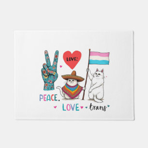 Peace Love and Trans LGBTQ Transgender Doormat