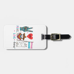 Peace Love and Trans LGBTQ Transgender Luggage Tag