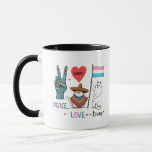 Peace Love and Trans LGBTQ Transgender  Mug