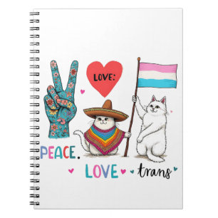 Peace Love and Trans LGBTQ Transgender  Notebook