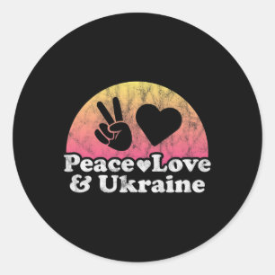 Peace Love And Ukraine Classic Round Sticker