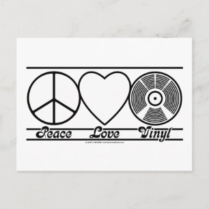 Peace Love and Vinyl Postcard