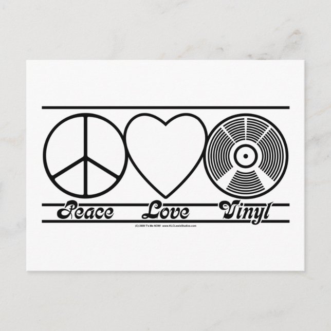 Peace Love and Vinyl Postcard (Front)