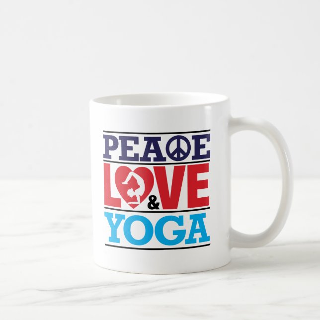 Peace, Love and Yoga Mug (Right)