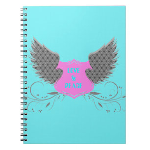 Peace Love Angel Wings Design Notebook