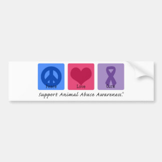 Peace Love Animal Abuse Bumper Sticker