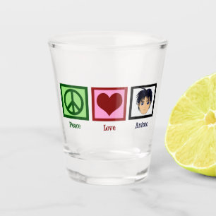 Peace Love Anime Shot Glass