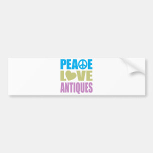 Peace Love Antiques Bumper Sticker