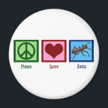 Peace Love Ants Magnet<br><div class="desc">A peace sign, heart, and an ant. A great gift for exterminators in pest control.</div>