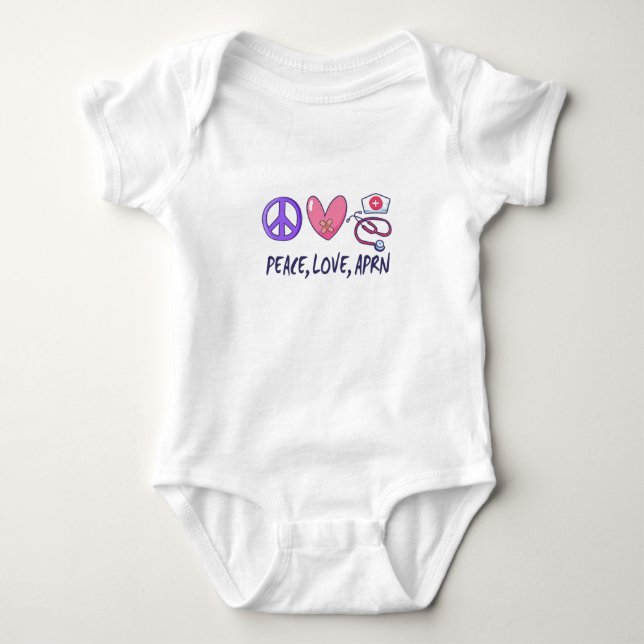 Peace Love APRN Baby Bodysuit (Front)