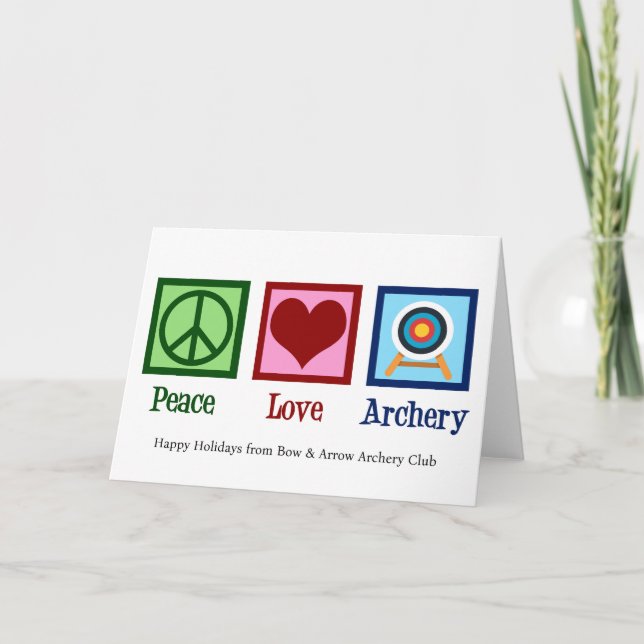 Peace Love Archery Custom Christmas Holiday Card (Front)