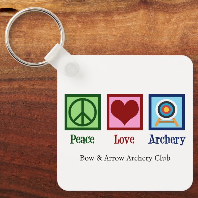 Peace Love Archery Customisable Key Ring (Front)