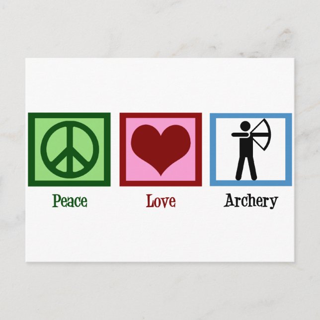 Peace Love Archery Postcard (Front)