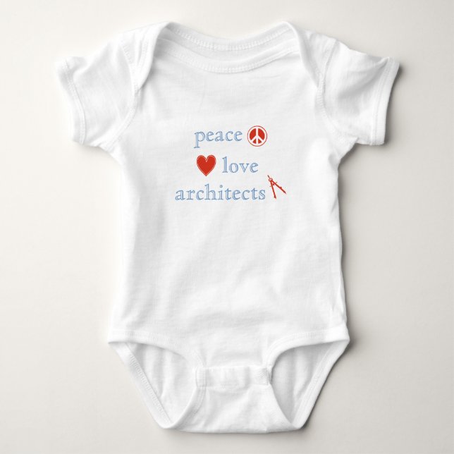 Peace Love Architects Baby Bodysuit (Front)