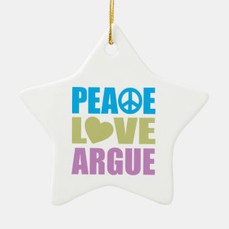 Peace Love Argue Ceramic Tree Decoration