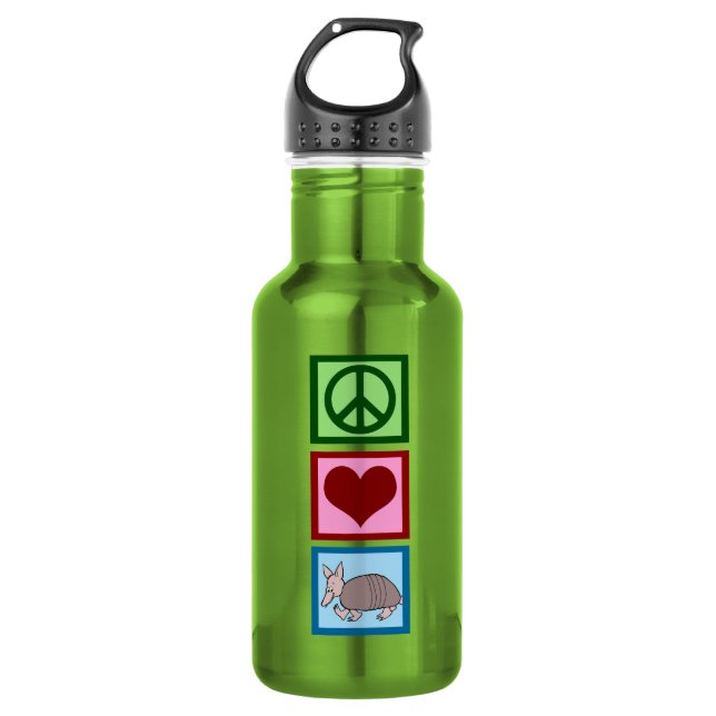 Peace Love Armadillos 532 Ml Water Bottle (Front)