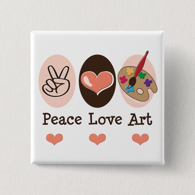 Peace Love Art Artist Button (Front)