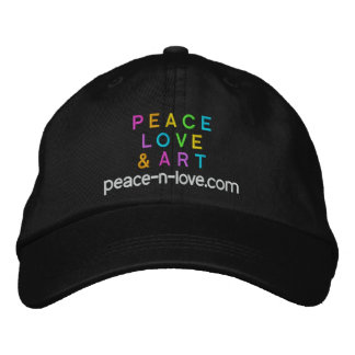 Peace, Love & Art Promotional Black Embroidered Hat