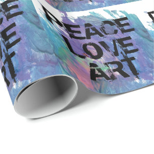 PEACE   LOVE   ART type + abstract art   Wrapping Paper