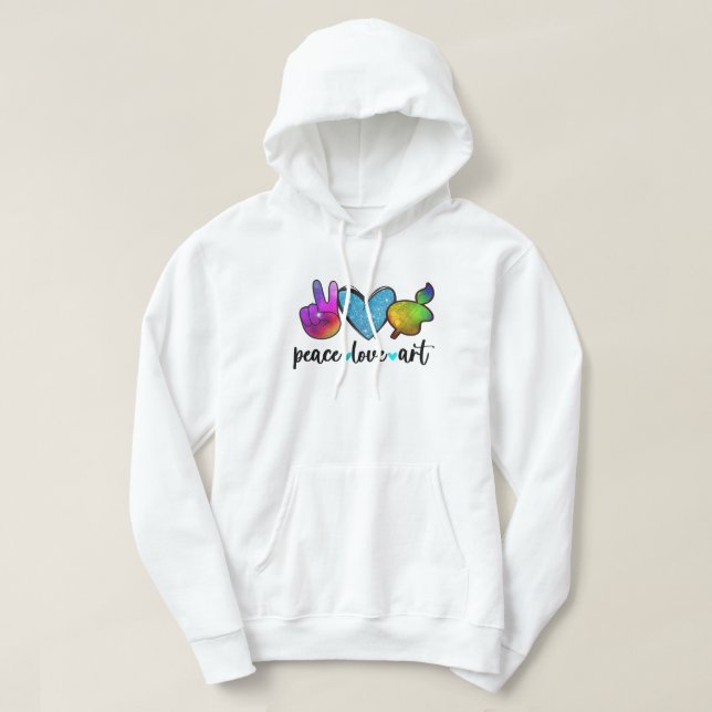 peace love arts hoodie (Design Front)