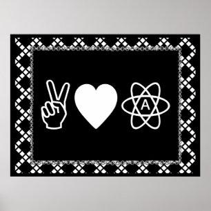 Peace Love Atheism Poster