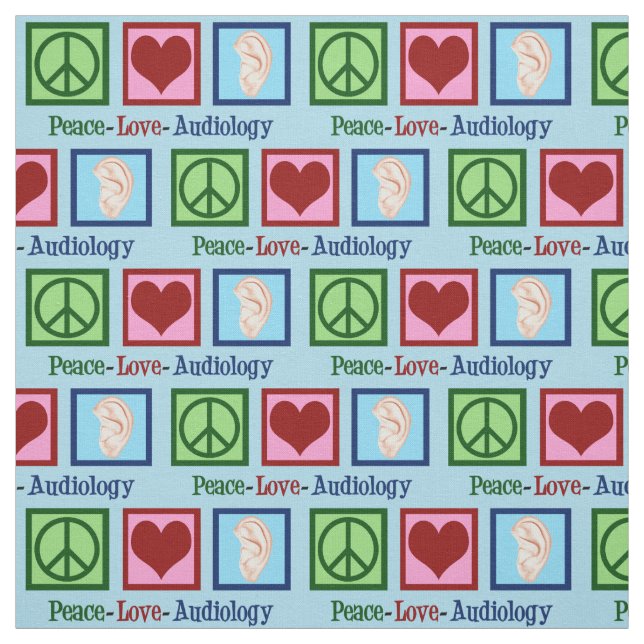 Peace Love Audiology Cute Audiologist Fabric (Swatch)