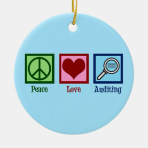 Peace Love Auditing Ceramic Tree Decoration