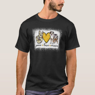 Peace Love Aussie Bleached Australian Shepherd T-Shirt