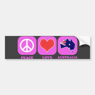 Peace Love Australia Bumper Sticker