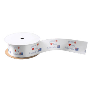 Peace Love Australia Satin Ribbon