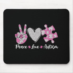 Peace Love Autism Autism Awareness Month Puzzle He Mouse Mat