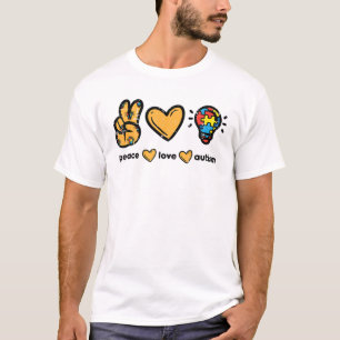Peace Love Autism Awareness Men Women Teacher T-Shirt