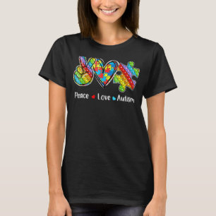 Peace Love Autism Awareness Pop It Fidget Toy Auti T-Shirt