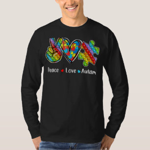 Peace Love Autism Awareness Pop It Fidget Toy Auti T-Shirt