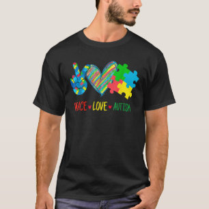 Peace Love Autism Awareness Pop It Fidget Toy Auti T-Shirt