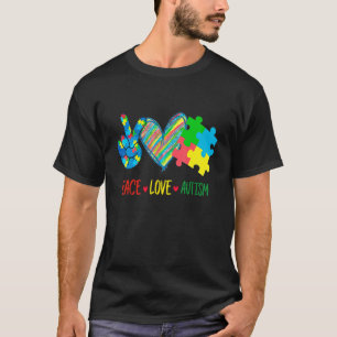 Peace Love Autism Awareness Pop It Fidget Toy Auti T-Shirt