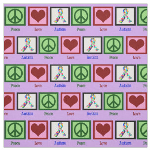 Peace Love Autism Fabric