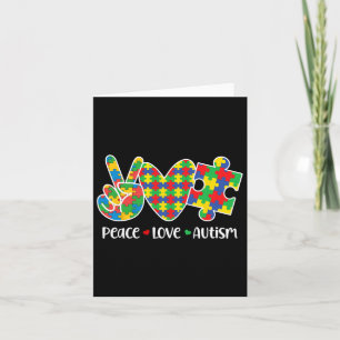 Peace Love Autism In April We Wear Blue Autism Awa Card