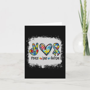 Peace Love Autism In April We Wear Blue For Autism Card