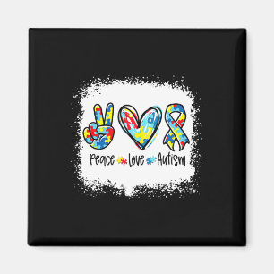 Peace Love Autism In April We Wear Blue For Autism Magnet