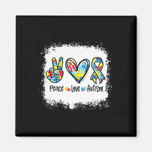 Peace Love Autism In April We Wear Blue For Autism Magnet