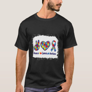 Peace Love Autism In April We Wear Blue For Autism T-Shirt