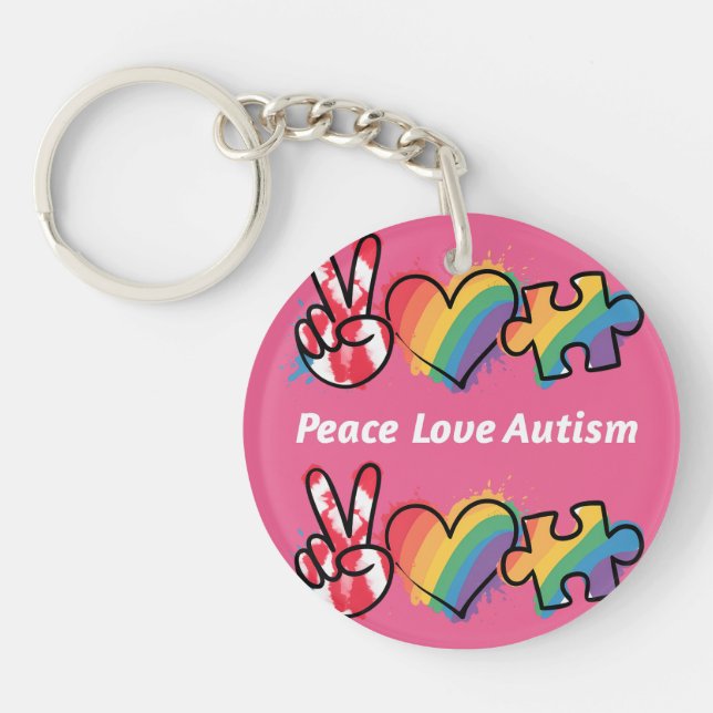 Peace.Love.Autism  Key Ring (Front)