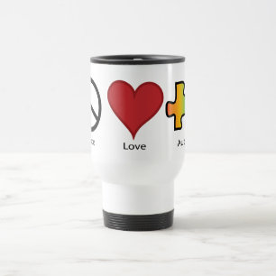 Peace Love Autism Mugs